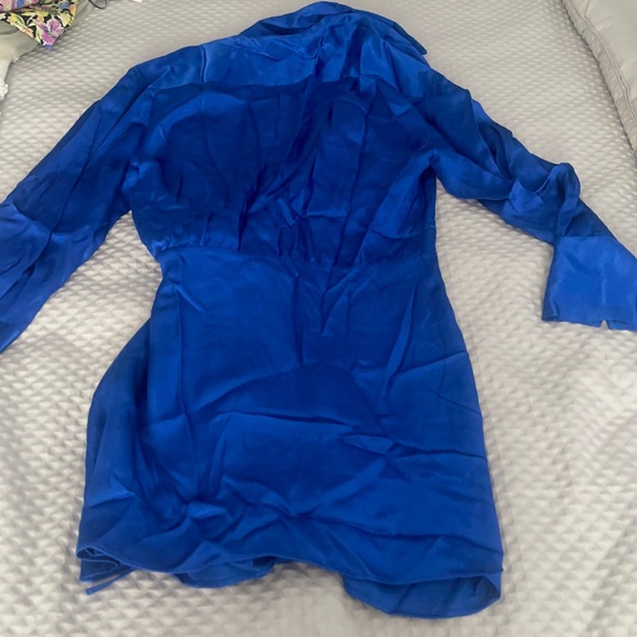 ZARA BLUE WRAP DRESS - Picture 7 of 8